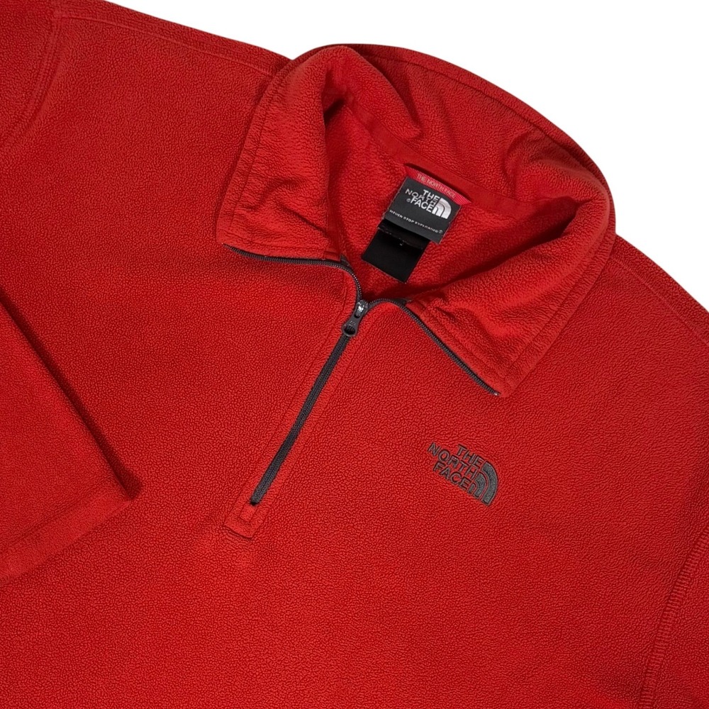 The North Face Men's XL Red Fleece Quarter Zip Pullover Sweater Jacket